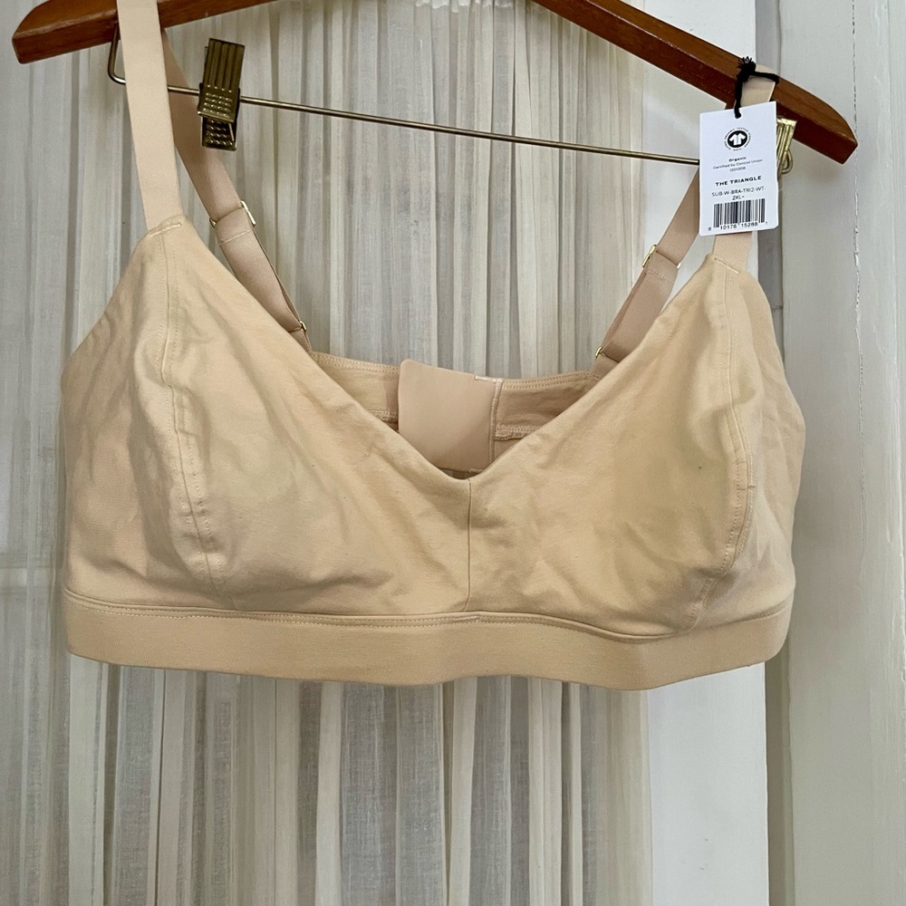Subset Organic Cotton Triangle Soft Bra in Wheat (2XL+)